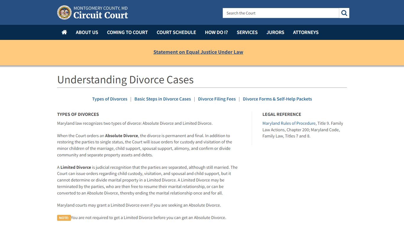 Understanding Divorce Cases - Montgomery County, MD Circuit Court