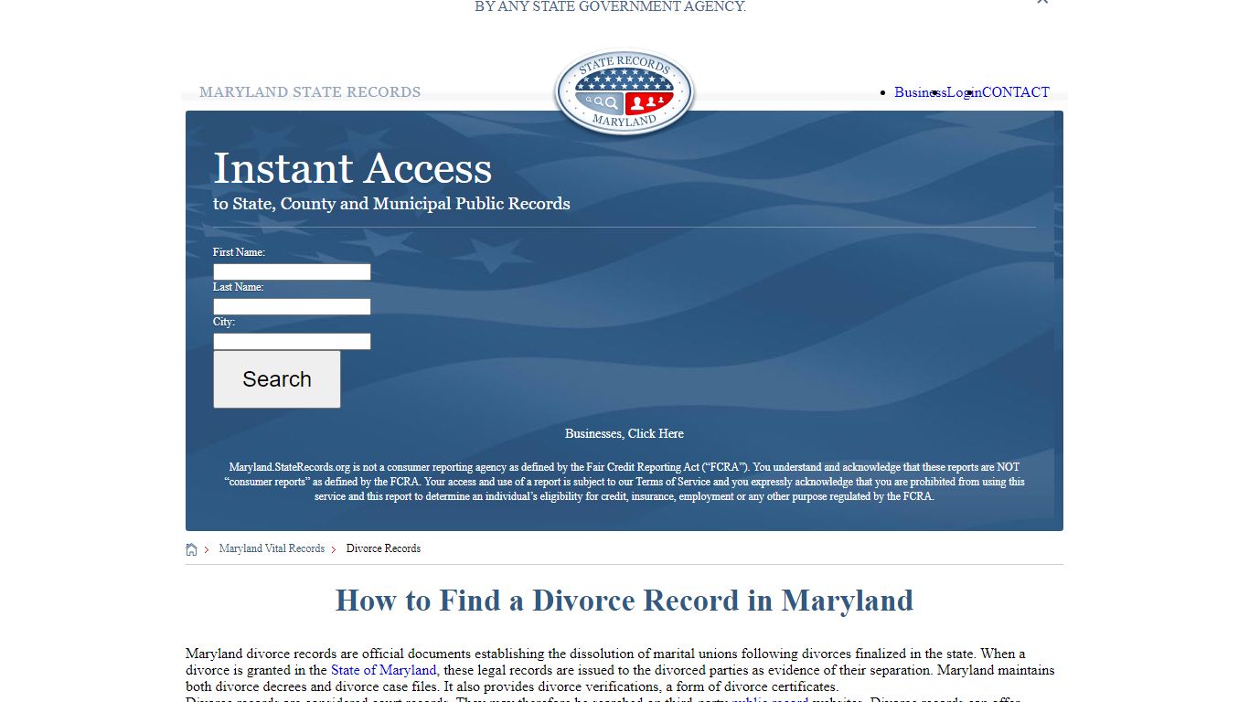 How to Find a Divorce Record in Maryland