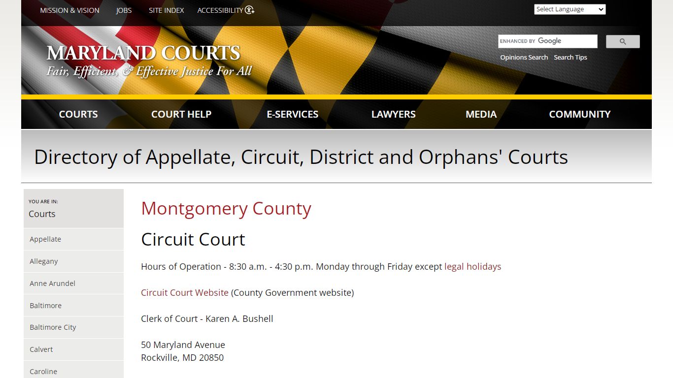 Montgomery County | Maryland Courts